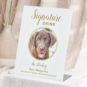 Signe De Table Signature Boire Elegant Gold Pet Mariage Photo