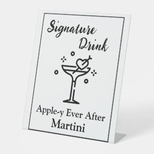 Signe De Table Signature Boire Signer pour Mariage Bar Martini