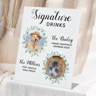 Signe De Table Signature Boissons Animaux de compagnie Photo Chie