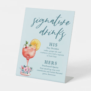 Signe De Table Signature Boissons Cocktail Mariage