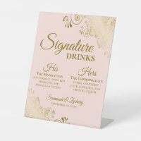 Signature Boissons Elégant Blush Pink & Gold Maria