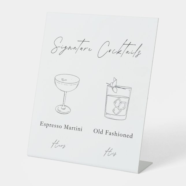 Signe De Table Signature Boissons - Mariage (Recto)
