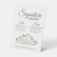 Signature Boissons Pale Blush Peach Floral Mariage