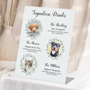 Signe De Table Signature Boissons Personnalisé 3 Photo Mariage po