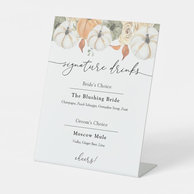 Signe De Table Signature Boissons Rustique Automne Signal (Recto)