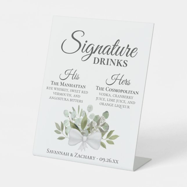 Signe De Table Signature Boissons Rustique Eucalyptus Bouquet Mar (Recto)