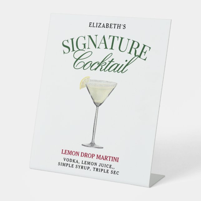 Signe De Table Signature Cocktail Vert & Rouge Classy (Recto)