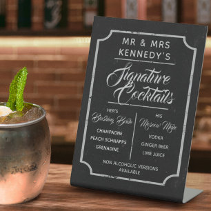 Signe De Table Signature Cocktails Chalkboard Boissons Mariage