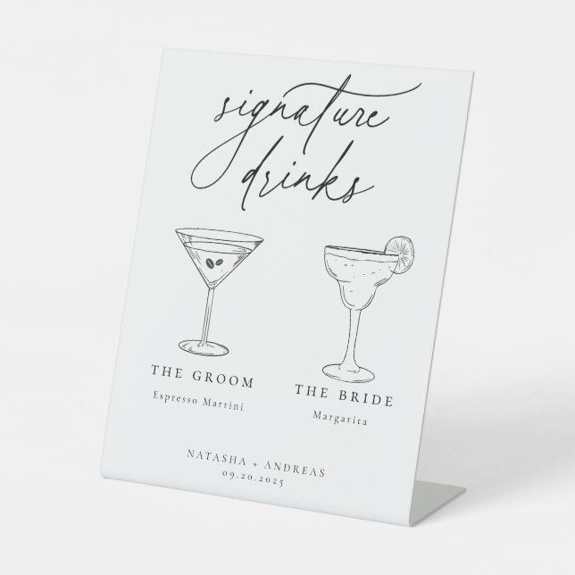 Signe De Table Signature contemporaine Boissons Signal Pedestal (Recto)