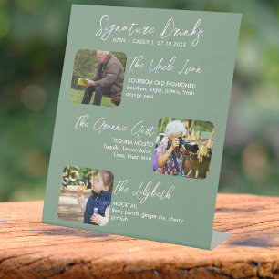 Signe De Table Signature Mariage moderne Boissons et photos Signa