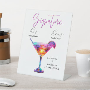 Signe De Table Signature minimaliste Mariage Boissons Signal de s