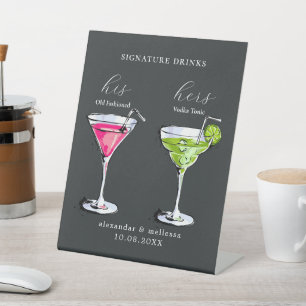 Signe De Table Signature minimaliste Mariage Boissons Signal de s