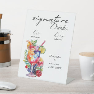 Signe De Table Signature minimaliste Mariage Boissons Signal de s