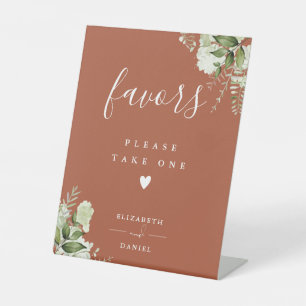 Signe De Table S'il vous plaît Prenez Une Faveur Terre Cuite Flor