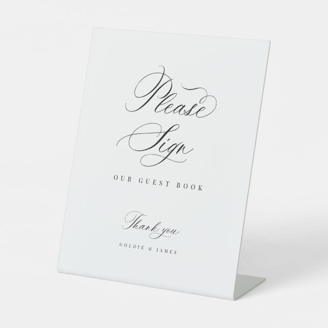 Signe De Table S'Il Vous Plaît Signer Livre D'Invité Mariage Acry (Recto)