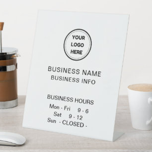 Signe De Table Simple Avec Logo Business Heures