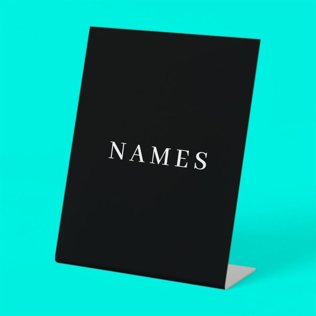 Signe De Table Simple Black Custom Ajouter Votre Nom Élégant (Créateur téléchargé)