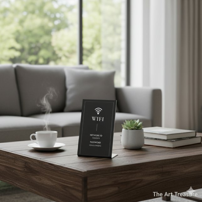 Signe De Table Simple Business  Wifi Password and Network  (Créateur téléchargé)