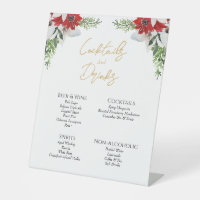 Simple classique Mariage de Noël Boissons Bar Sign