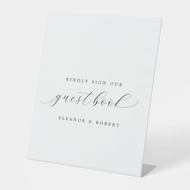 Signe De Table Simple Elegant Calligraphie Mariage livre d'or (Recto)