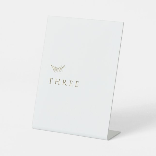 Signe De Table Simple Gold White Elegant Wedding Numéro de table (Recto)