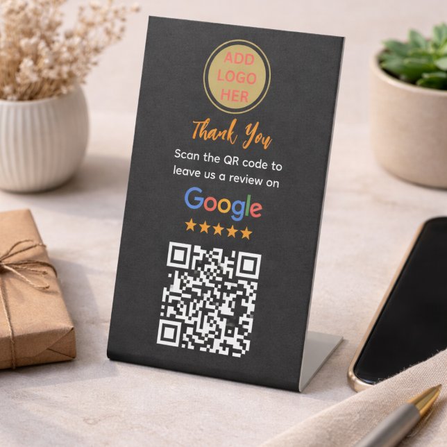 Signe De Table Simple Google Review Request|Modern Small Business (Simple Google Review Request|Modern Small Business Pedestal Sign)