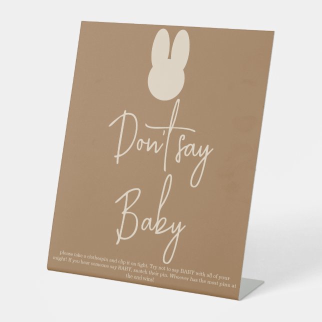 Signe De Table Simple Lapin N'écrivez pas bébé (Recto)