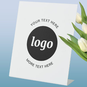 Signe De Table Simple Logo et Texte Entreprise
