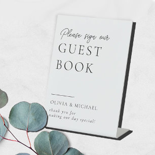 Signe De Table Simple minimaliste Mariage Guest Book