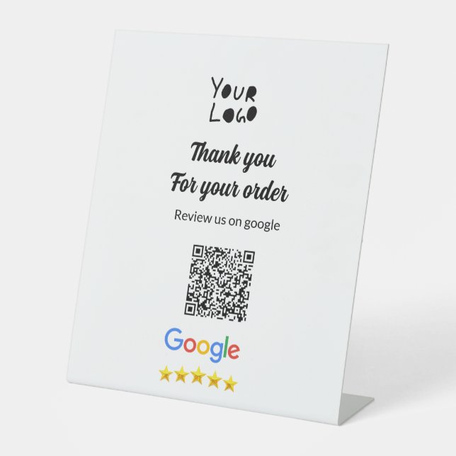 Signe De Table Simple minimum q r code ajouter logo code d'analys (Recto)