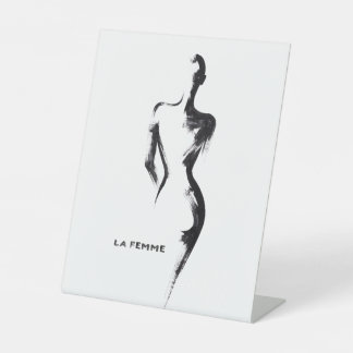Signe De Table Simple peinture gouache La Femme 01 affiche