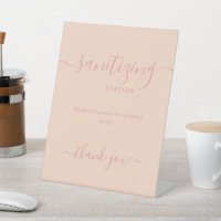 Simple Rose Gold Covid Sanitiation Station Blush