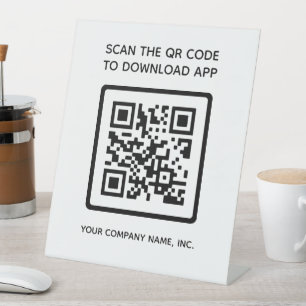 Signe De Table Simple Scan QR Code pour télécharger App Company
