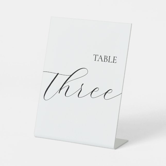 Signe De Table Simple Table Number Three  (Recto)