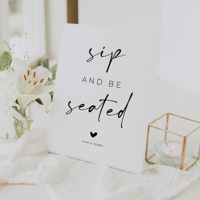 Signe De Table Sip and Be Seated Wedding (Créateur téléchargé)