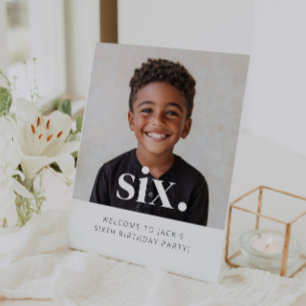 Signe De Table SIX - 6e anniversaire Affiche de bienvenue photo