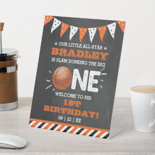 Signe De Table Slam Dunking The Big One Basketball 1er annivers