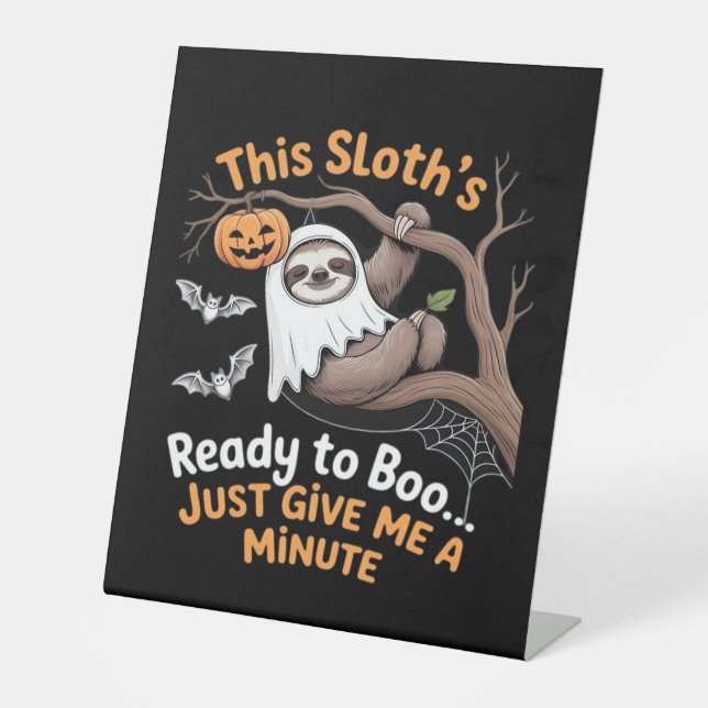 Signe De Table Sloth Halloween Sloths Cute Bat Vampire Essentiel (Recto)