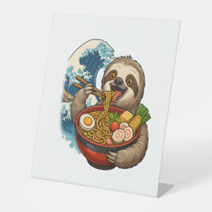 Signe De Table Sloth Mange Japonais Ramen