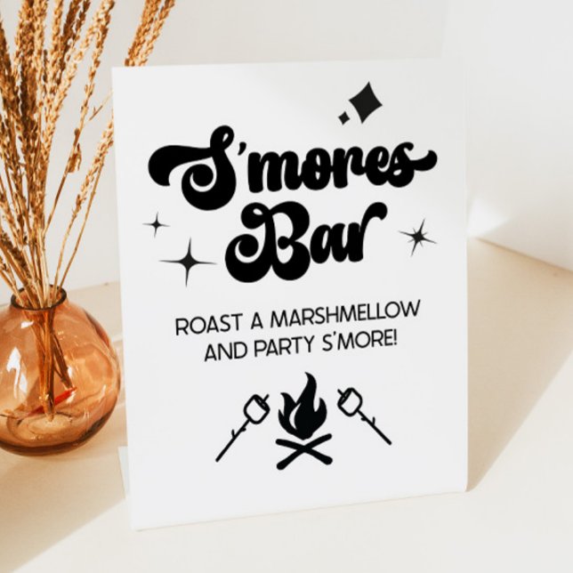 Signe De Table S'Mores Bar Marshmallow Roast Faisons la fête S'Mo (Créateur téléchargé)