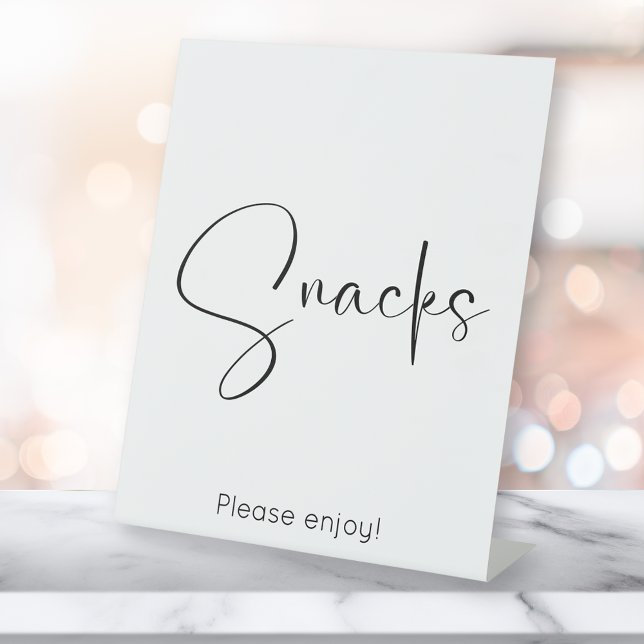 Signe De Table Snacks de script moderne (Créateur téléchargé)