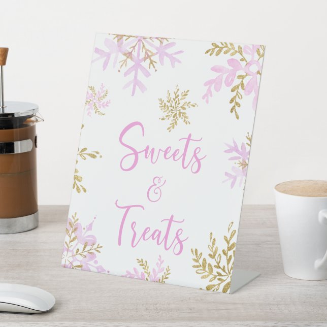 Signe De Table Snowflake Winter Shower Sweets & Treats (In SItu)