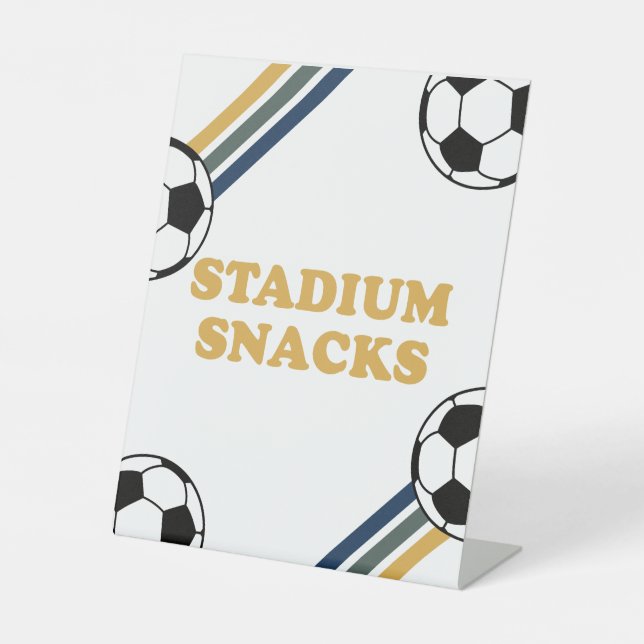 Signe De Table Soccer Anniversaire Stade Snacks (Recto)
