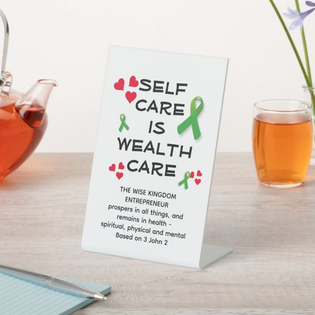 Signe De Table SOINS DE SANTÉ Mentale SOI-SOINS SOINS DE RICHESSE (In SItu)