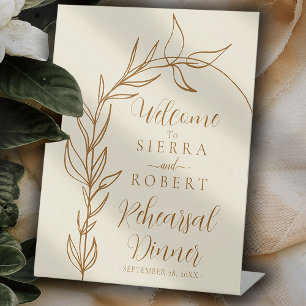 Signe De Table Soirée de répétition Boho Foliage