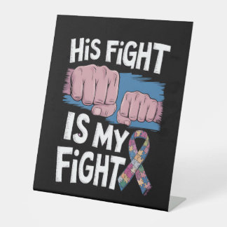 Signe De Table Son combat est ma Sensibilisation sur l'autisme de