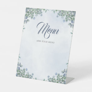 Signe De Table Son menu Boy Greenery Blue Watercolor