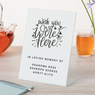 Signe De Table Souhaitez Que Vous Étiez Ici Dans Le Mariage De Mé