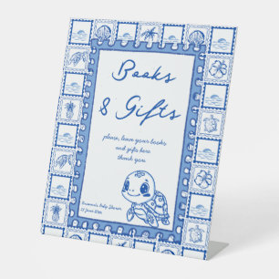 Signe De Table Sous la mer table de cadeaux de baby shower bleu t