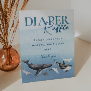 Signe De Table Sous le Baby shower du raffle de couches de la mer